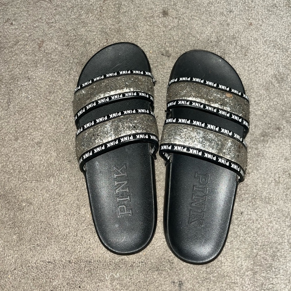 Pink brand black slides